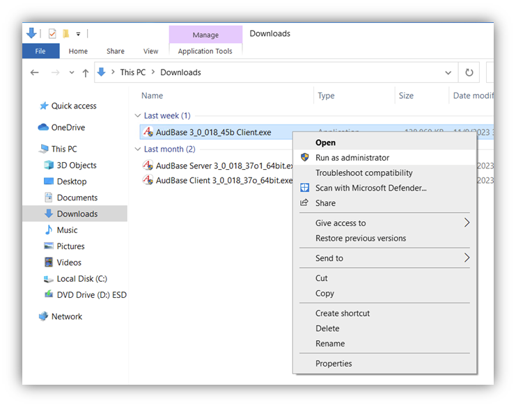 Installing AudBase Client